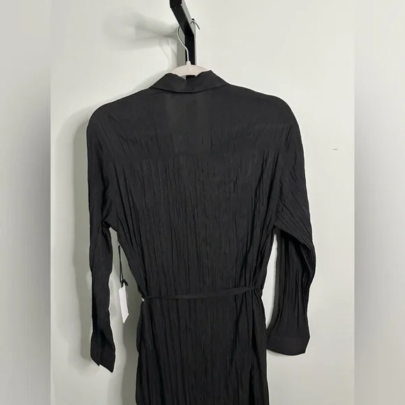 ASTR the Label Belted Long Sleeve Midi Shirtdress-Black size Small-NWT - Picture 6 of 12